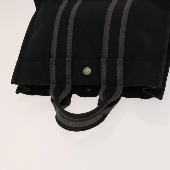 HERMES Fourre Tout Bag Canvas 2Set Black Brown Auth bs23479 - Picture 10 of 13